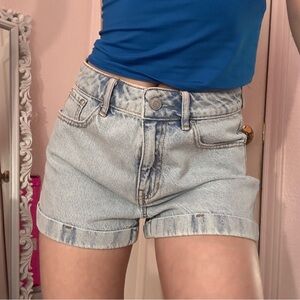 PacSun Blue Jean Shorts High-Waisted Distressed